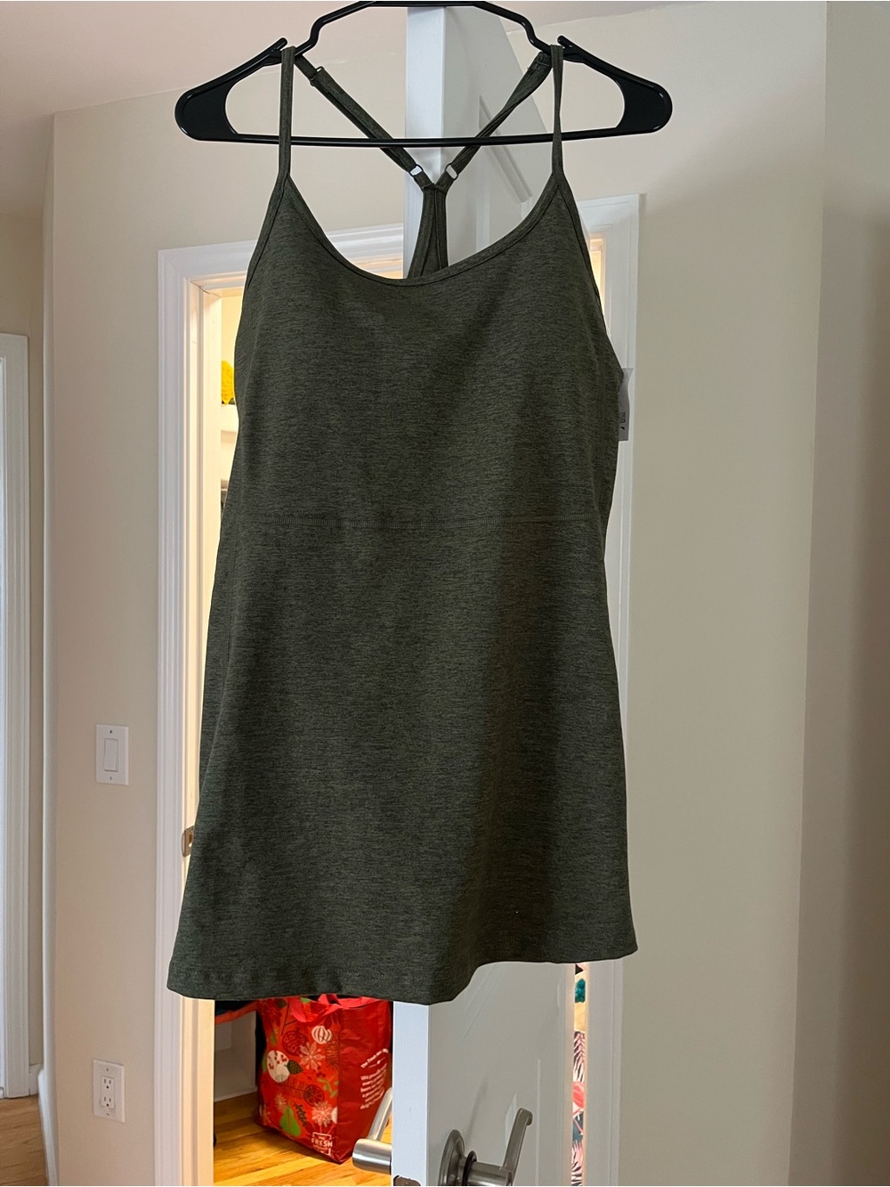 Olive Green Strappy Women's athletic Tank dress